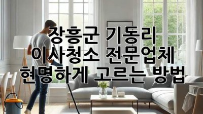 장흥군 기동리 이사청소 전문업체, 현명하게 고르는 방법!